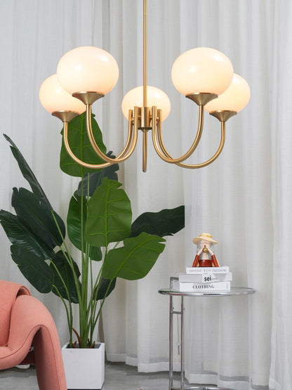 Zuckerstrahlen | Moderner Kronleuchter im Marshmallow-Design – Elegantes Glas, sanftes Licht & stilvolle Akzente für Wohn- und Esszimmer
