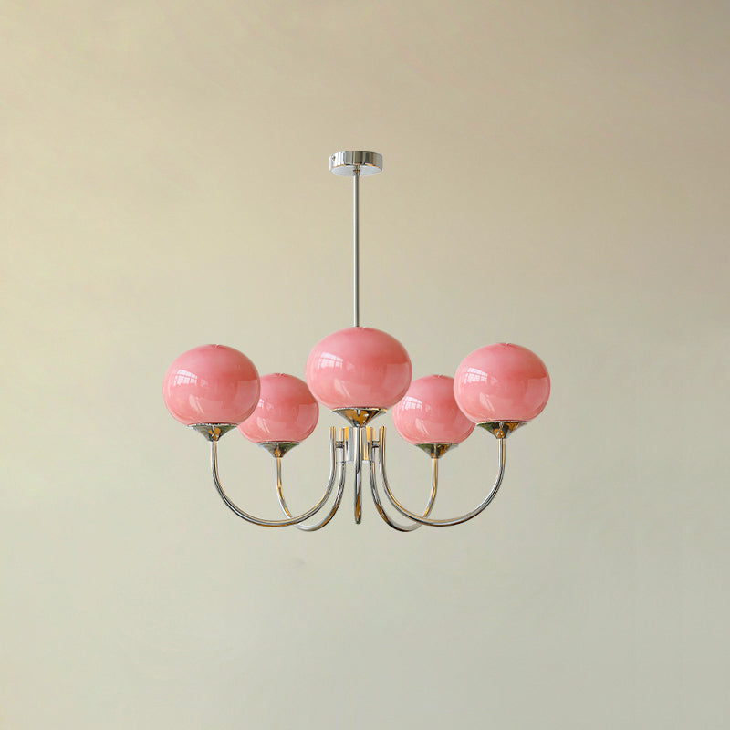 Zuckerstrahlen | Moderner Kronleuchter im Marshmallow-Design – Elegantes Glas, sanftes Licht & stilvolle Akzente für Wohn- und Esszimmer