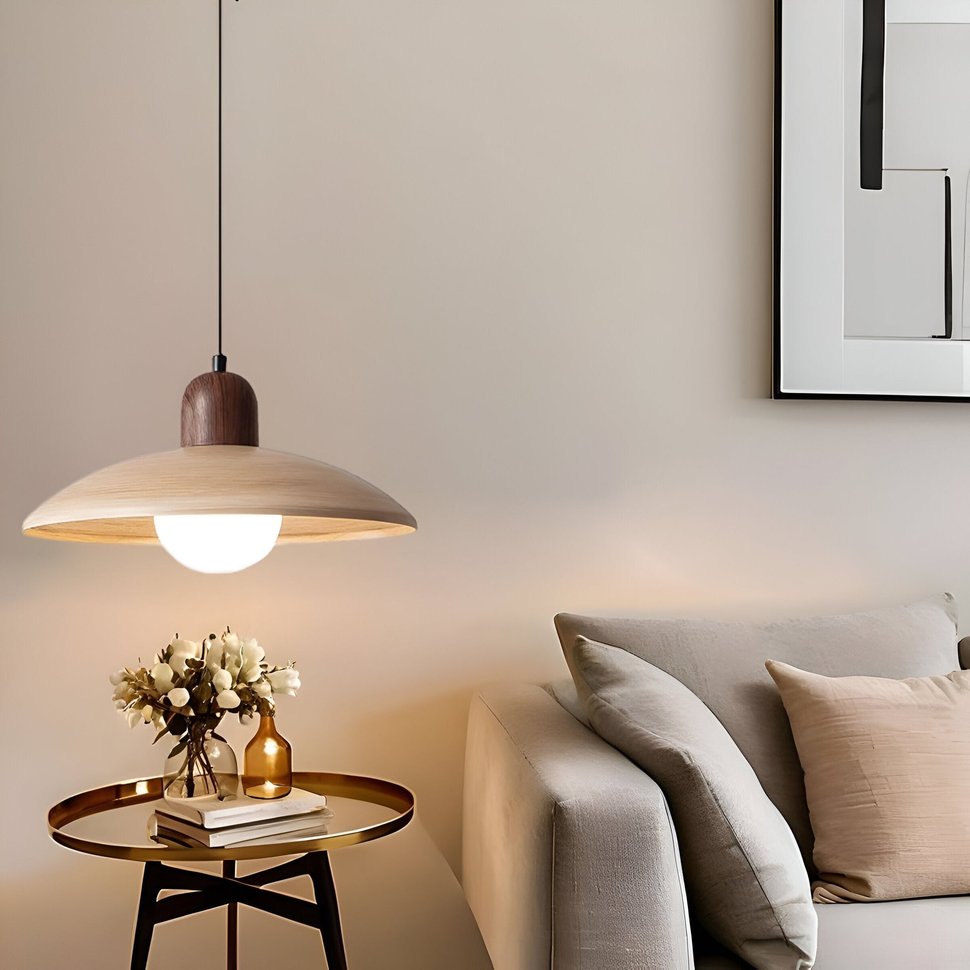 Nimara | Pendelleuchte – Wabi-Sabi Stil mit Holz und Warmem Licht für Esszimmer 8