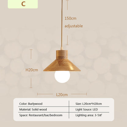 HolzLumen | Moderne Deckenleuchte - Holz-Pendelleuchte