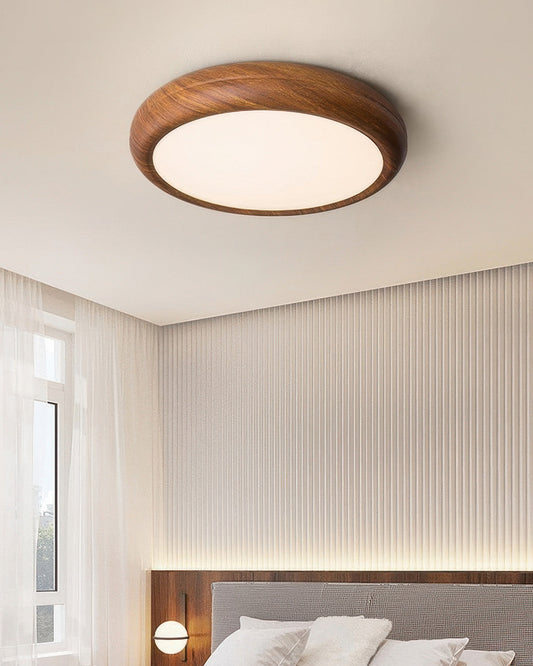HolzLux | Elegante Walnuss Design Moderne Deckenleuchte