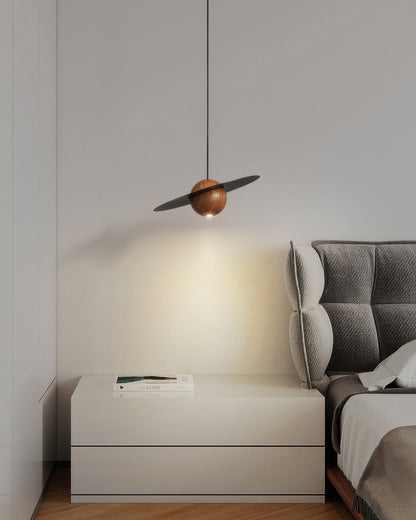 AstroLuxe | Walnut UFO Pendelleuchte