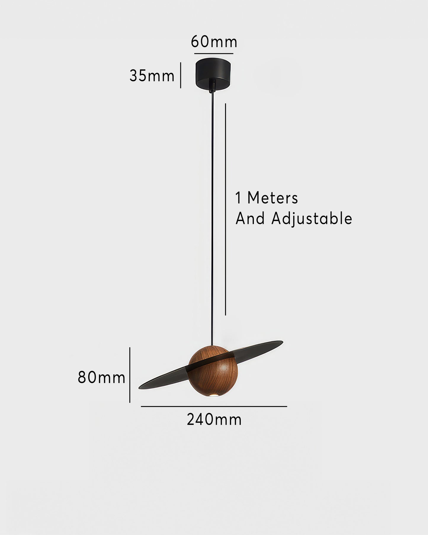 AstroLuxe | Walnut UFO Pendelleuchte
