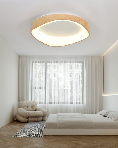 NordLuma | Skandinavische Eleganz Holzmaserung Deckenleuchte
