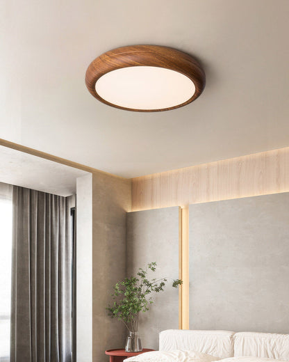 HolzLux | Elegante Walnuss Design Moderne Deckenleuchte