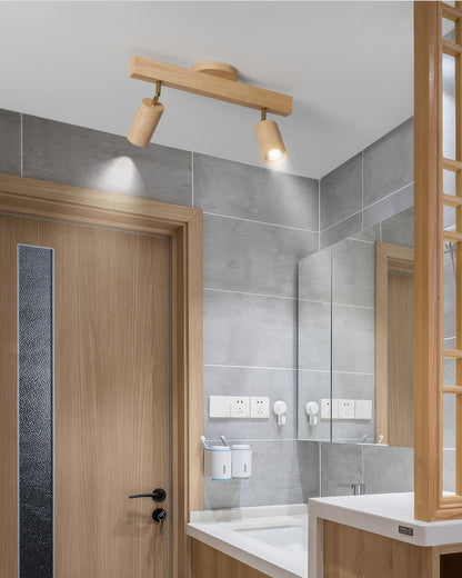 Aurora Walnut | LED Deckenleuchte – Lineares Track Light mit Walnussholz & Eisen