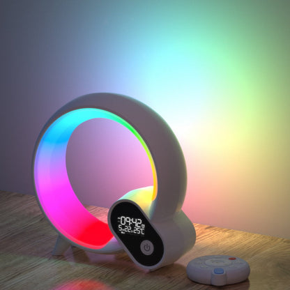 LumiSmart | Intelligente LED-Nachtlampe – Smarte Lampe mit Sonnenaufgangswecker, Bluetooth-Lautsprecher, Weißem Rauschen & RGB-Licht für Schlafzimmer