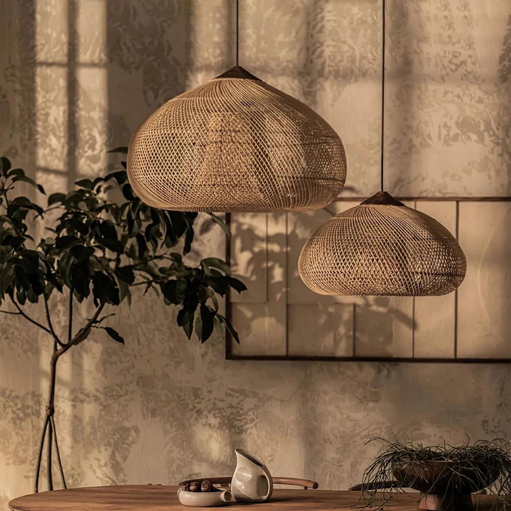 Rattara | Rattan Anhängerlicht – Handgefertigt für Boho-Chic Atmosphäre1