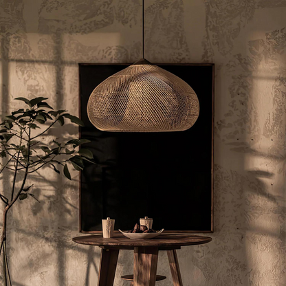 Rattara | Rattan Anhängerlicht – Handgefertigt für Boho-Chic Atmosphäre6