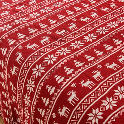 Rentiara | Strickdecke – Festliches Rentier- und Schneeflockendesign für Gemütlichkeit 3