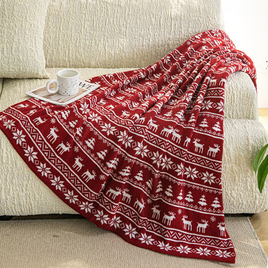 Rentiara | Strickdecke – Festliches Rentier- und Schneeflockendesign für Gemütlichkeit 5