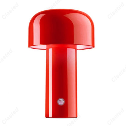 RetroGlow | Retro-Design, Pilzform, LED-Tischlampe kabellos mit Touch & USB