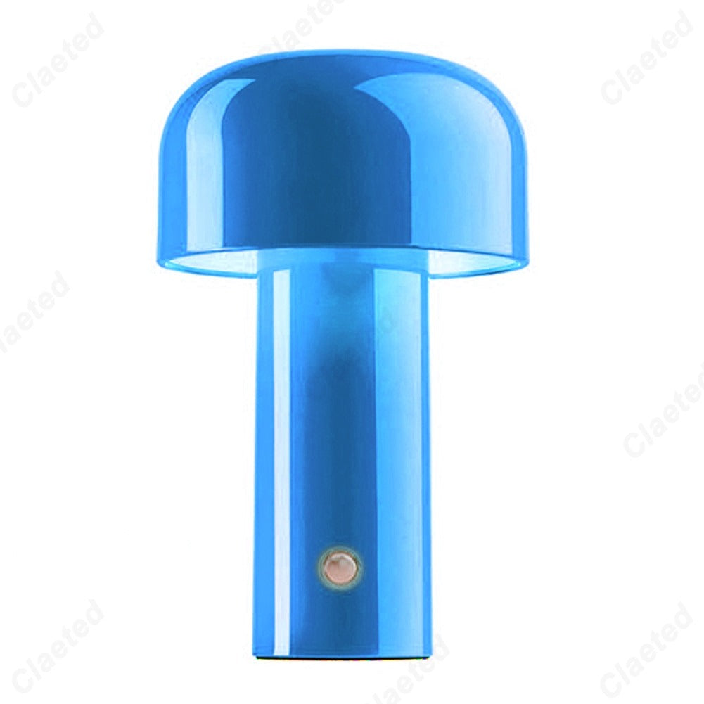 RetroGlow | Retro-Design, Pilzform, LED-Tischlampe kabellos mit Touch & USB