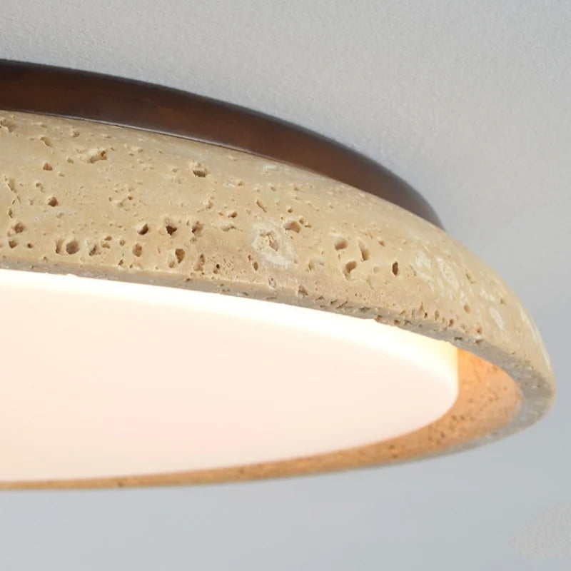 Solvessa | Moderne LED Deckenleuchte aus Acryl und Travertin für Schlafzimmer und Wohnbereich (4W)