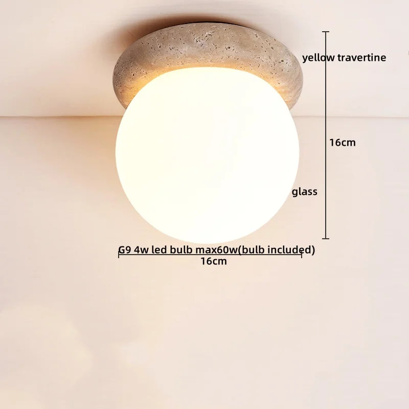 Variant image for Moderne LED Deckenleuchte aus Acryl und Travertin für Schlafzimmer und Wohnzimmer – 4W Deckenlampe-12