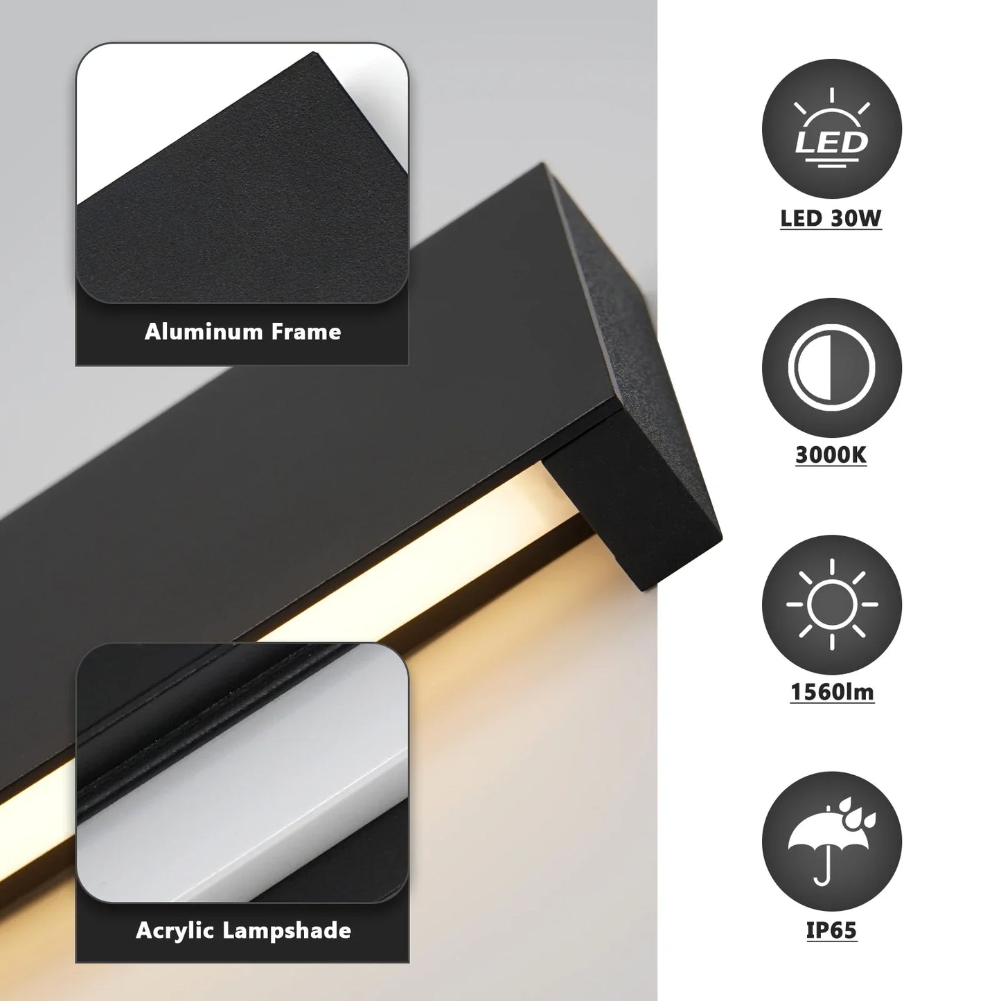 LumiVerde 90 | Moderne LED-Außenwandleuchte 90 cm - IP65 Wasserdicht