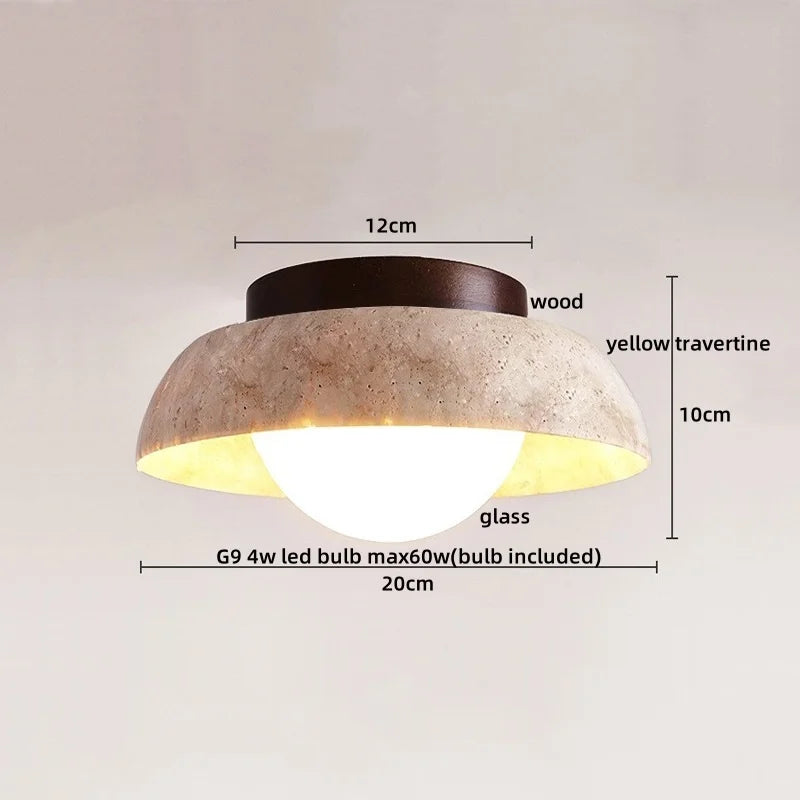 Variant image for Moderne LED Deckenleuchte aus Acryl und Travertin für Schlafzimmer und Wohnzimmer – 4W Deckenlampe-5