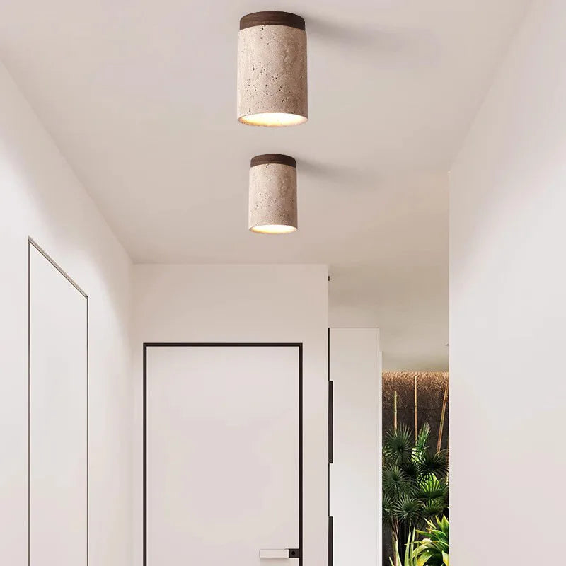 LuxeStone | Travertin-Einbauleuchte für Flur und Treppenhaus