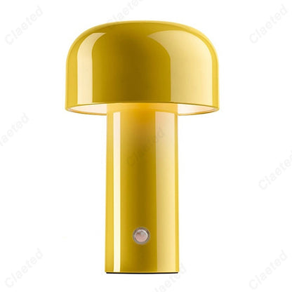 RetroGlow | Retro-Design, Pilzform, LED-Tischlampe kabellos mit Touch & USB