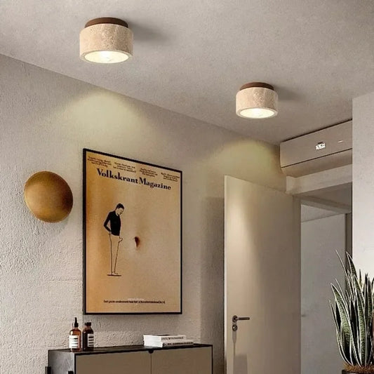 LuxeStone | Travertin-Einbauleuchte für Flur und Treppenhaus