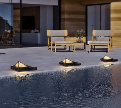 Solar Außenlampe IP65 - Halbpyramide LED Aussenleuchte aus Edelstahl für Garten-3