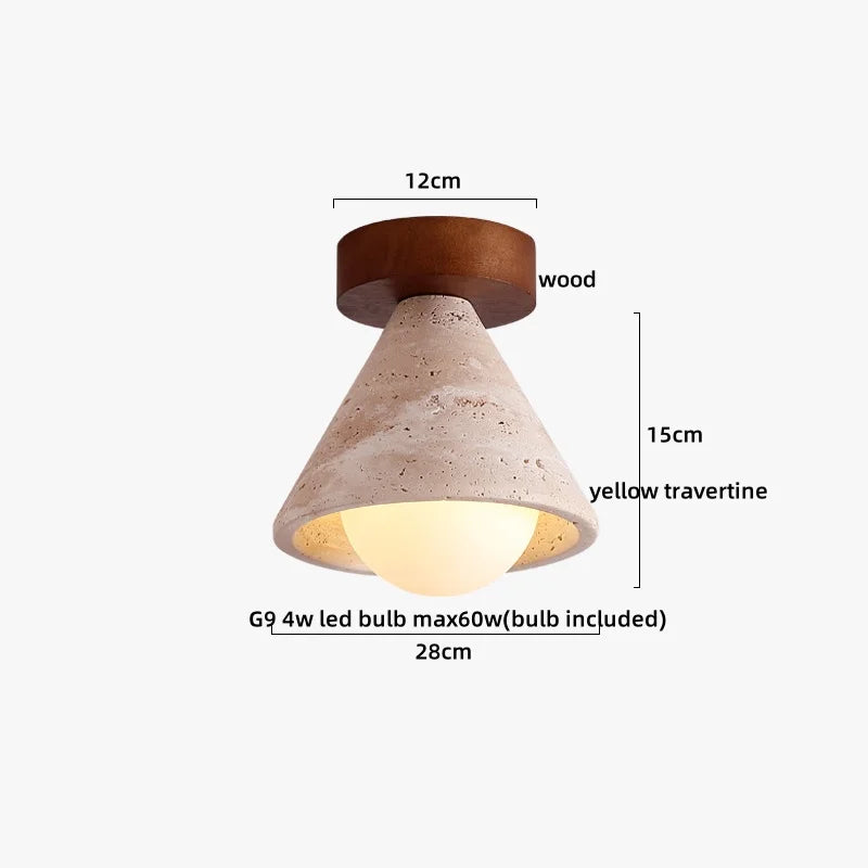 Variant image for Moderne LED Deckenleuchte aus Acryl und Travertin für Schlafzimmer und Wohnzimmer – 4W Deckenlampe-19