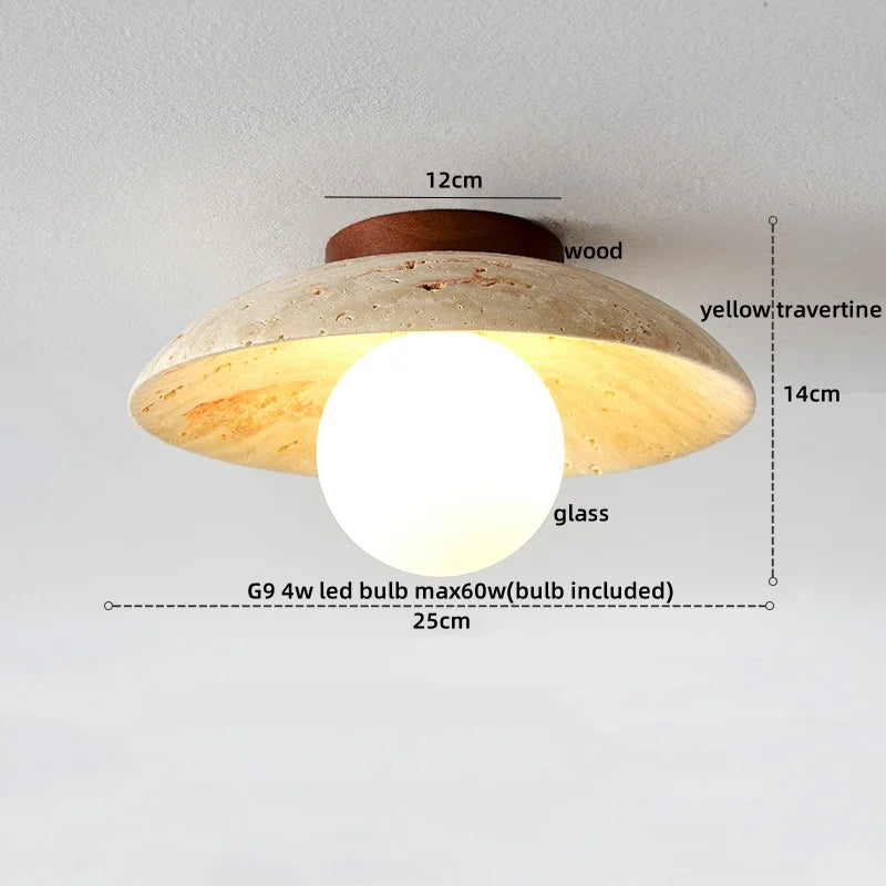Variant image for Moderne LED Deckenleuchte aus Acryl und Travertin für Schlafzimmer und Wohnzimmer – 4W Deckenlampe-23