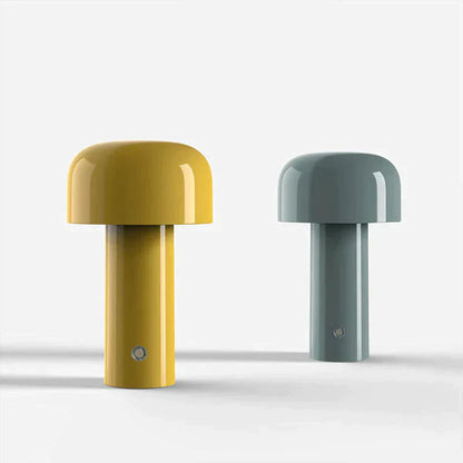 RetroGlow | Retro-Design, Pilzform, LED-Tischlampe kabellos mit Touch & USB