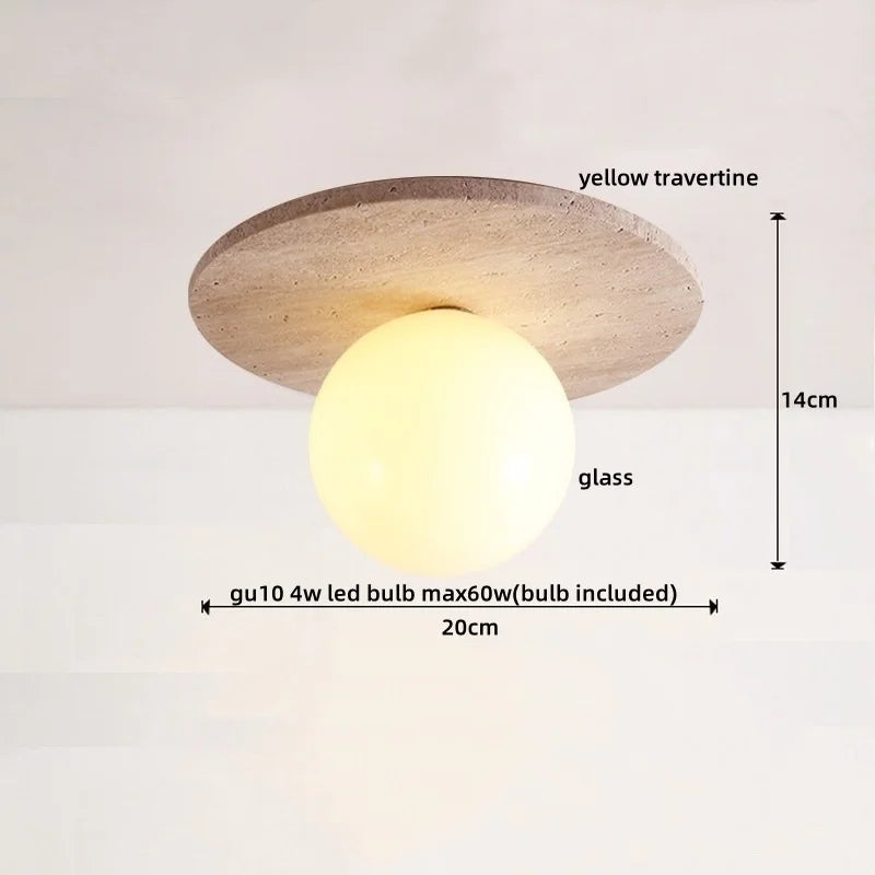 Variant image for Moderne LED Deckenleuchte aus Acryl und Travertin für Schlafzimmer und Wohnzimmer – 4W Deckenlampe-18