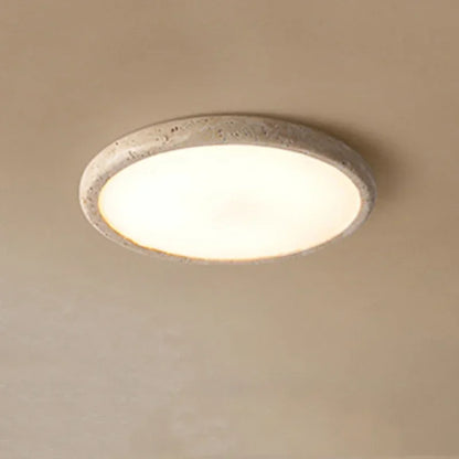 Travessa Sol | LED Deckenleuchte aus gelbem Travertin im Wabi-Sabi Stil