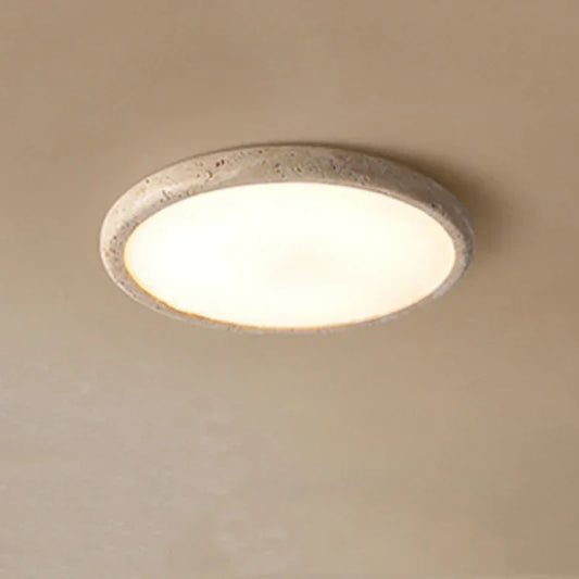 Travessa Sol | LED Deckenleuchte aus gelbem Travertin im Wabi-Sabi Stil