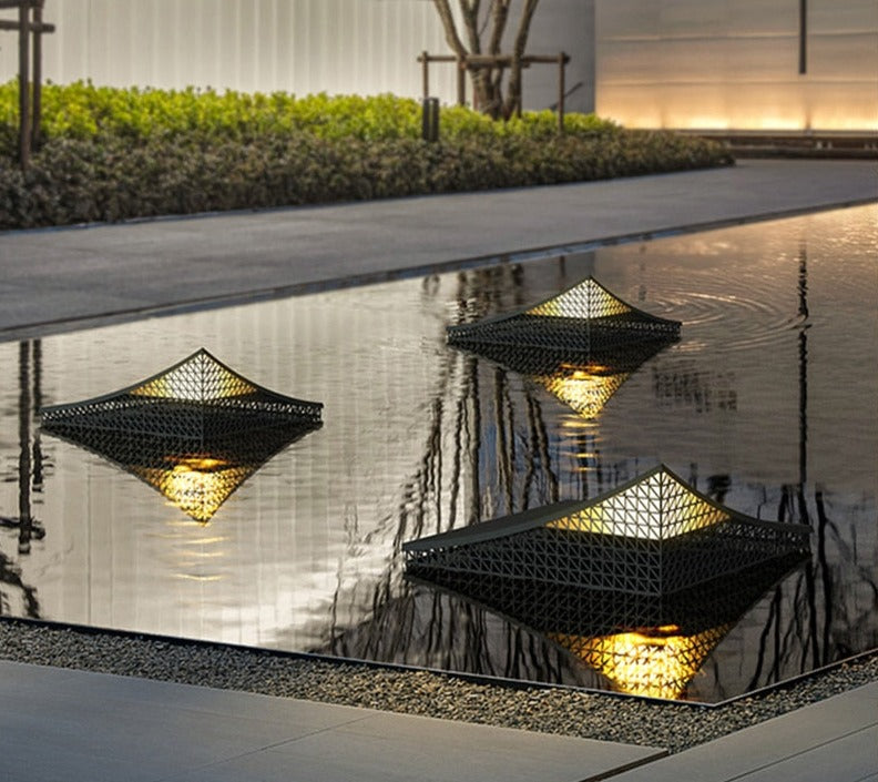 Solar Außenlampe IP65 - Halbpyramide LED Aussenleuchte aus Edelstahl für Garten-5