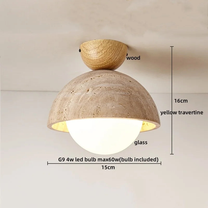 Variant image for Moderne LED Deckenleuchte aus Acryl und Travertin für Schlafzimmer und Wohnzimmer – 4W Deckenlampe-4
