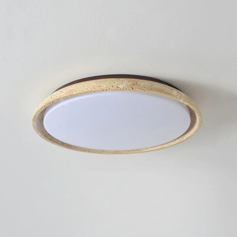 Solvessa | Moderne LED Deckenleuchte aus Acryl und Travertin für Schlafzimmer und Wohnbereich (4W)