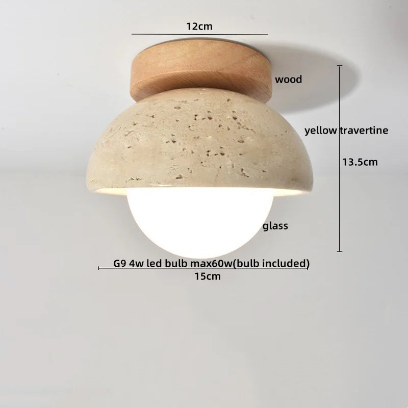 Variant image for Moderne LED Deckenleuchte aus Acryl und Travertin für Schlafzimmer und Wohnzimmer – 4W Deckenlampe-11