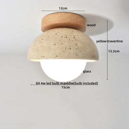 Variant image for Moderne LED Deckenleuchte aus Acryl und Travertin für Schlafzimmer und Wohnzimmer – 4W Deckenlampe-11