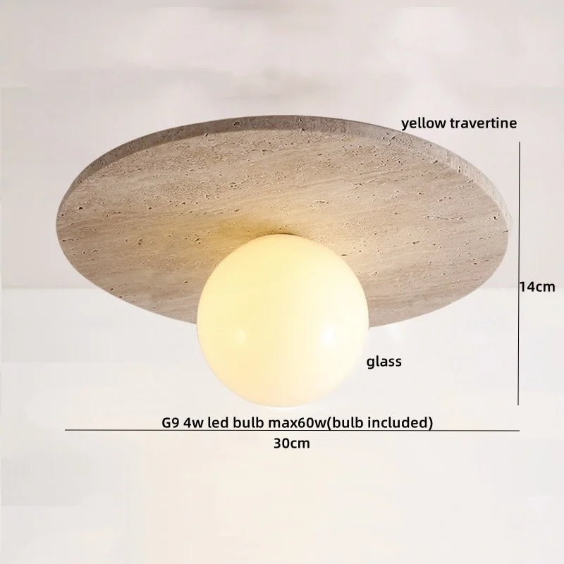 Variant image for Moderne LED Deckenleuchte aus Acryl und Travertin für Schlafzimmer und Wohnzimmer – 4W Deckenlampe-16