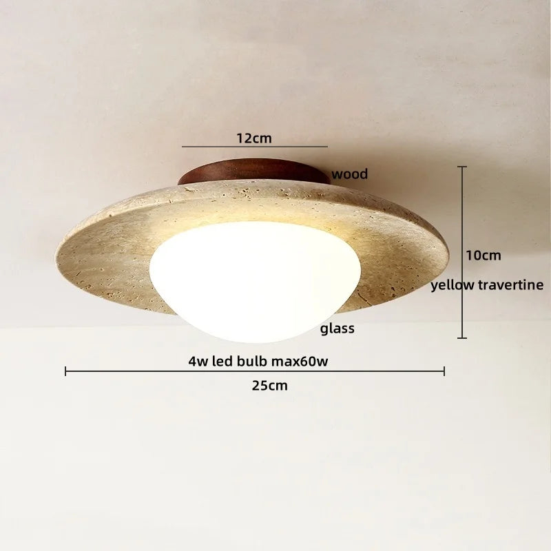Variant image for Moderne LED Deckenleuchte aus Acryl und Travertin für Schlafzimmer und Wohnzimmer – 4W Deckenlampe-7