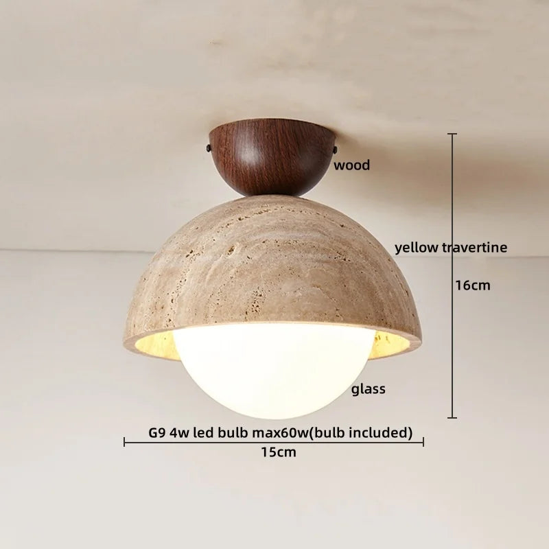 Variant image for Moderne LED Deckenleuchte aus Acryl und Travertin für Schlafzimmer und Wohnzimmer – 4W Deckenlampe-3