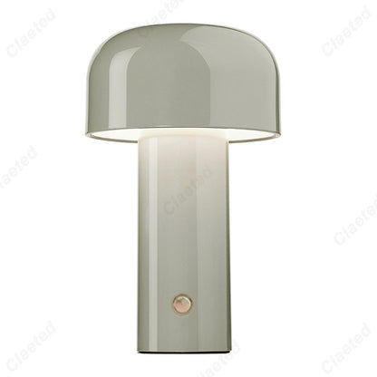 RetroGlow | Retro-Design, Pilzform, LED-Tischlampe kabellos mit Touch & USB