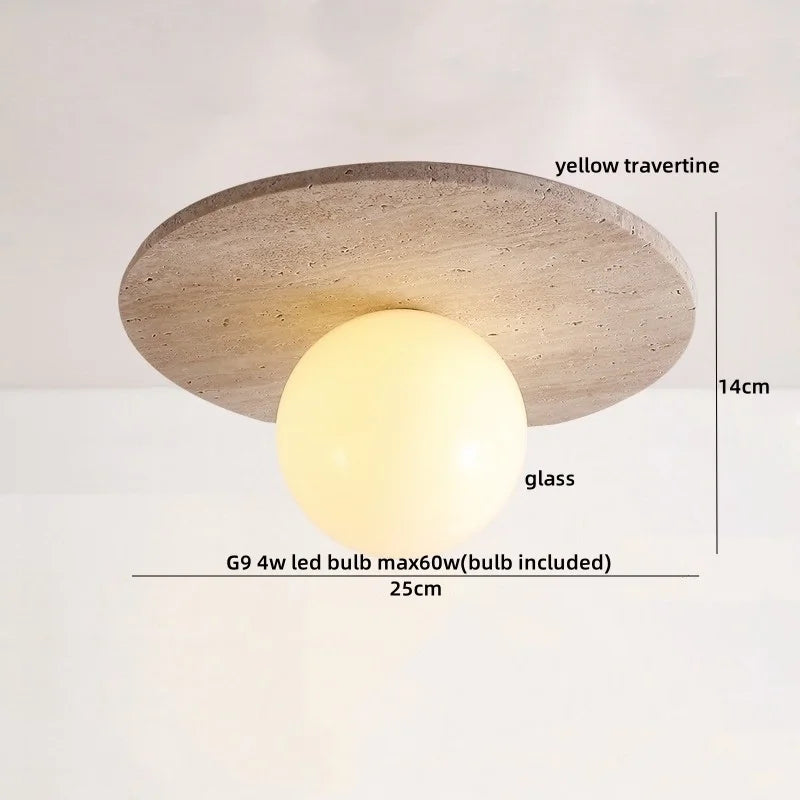 Variant image for Moderne LED Deckenleuchte aus Acryl und Travertin für Schlafzimmer und Wohnzimmer – 4W Deckenlampe-15
