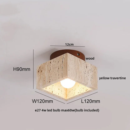 Variant image for Moderne LED Deckenleuchte aus Acryl und Travertin für Schlafzimmer und Wohnzimmer – 4W Deckenlampe-8