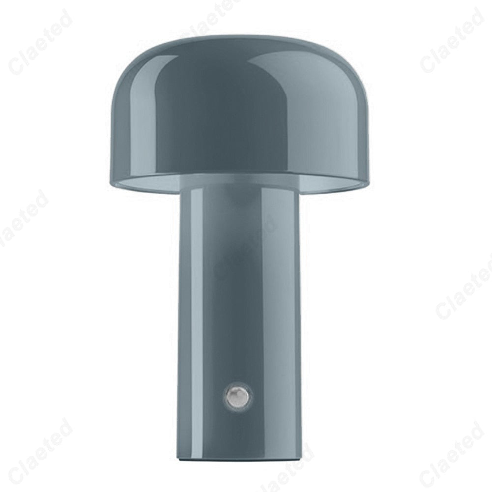 RetroGlow | Retro-Design, Pilzform, LED-Tischlampe kabellos mit Touch & USB