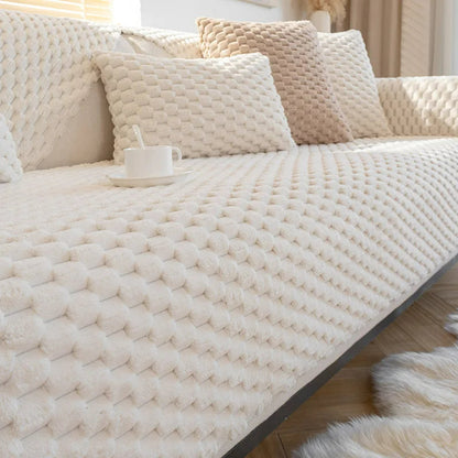 SnuggleFleece | Sofaüberwurf – Plüsch mit Anti-Rutsch-Funktion für Ecksofa 2