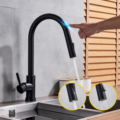 Vellara | Küchenarmatur – Touch-Sensor mit Ausziehfunktion und gebürstetem Nickel 3
