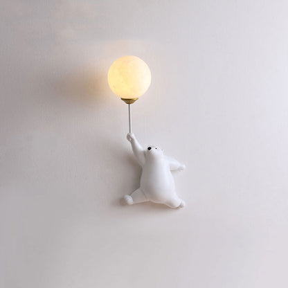 LichtFlair Design Bären LED Wandleuchte Weiß, Kinderzimmer/Schlafzimmer