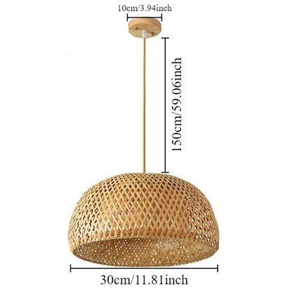 Rattano | Pendelleuchte aus handgewebtem Bambus & Rattan