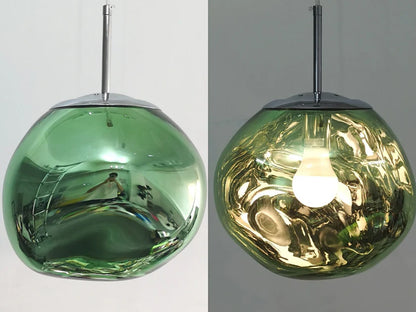 ArtdecoLava | Moderne Glas-Deckenlampe – LED-fähige Pendelleuchte mit glas Lampenschirm GLAMMZEE
