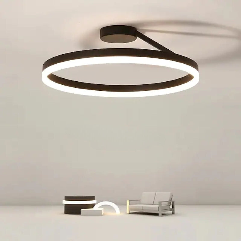 RottoLicht | Moderne LED-Deckenleuchte Ring Schwarz/Weiß – Eleganz und Funktion für Wohnzimmer & Flur