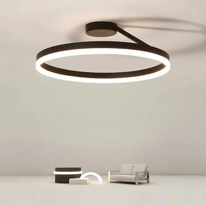 RottoLicht | Moderne LED-Deckenleuchte Ring Schwarz/Weiß – Eleganz und Funktion für Wohnzimmer & Flur